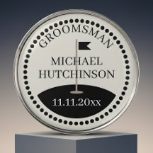 Trauzeugen-Name Hochzeit Golf Ball Marker