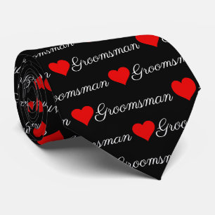 Trauzeugen Schwarz und Weiß Rotes Herz Neck Tie Krawatte