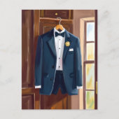 Trauzeugen-Tuxedo | Hochzeit Junggeselle Wasserfar Postkarte (Vorderseite)