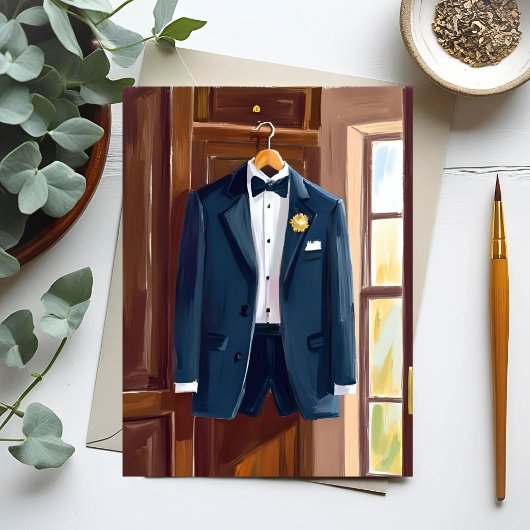 Trauzeugen-Tuxedo | Hochzeit Junggeselle Wasserfar Postkarte