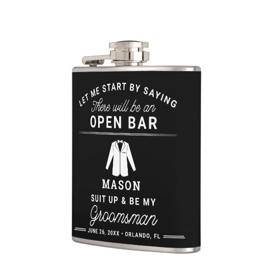 Trauzeugen Vorschlag Flask - Funny Anzug Up Flachmann (Links)