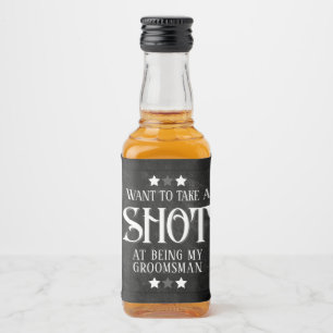 Trauzeugen Vorschlag Take a Shot Black Alkoholflaschenetikett