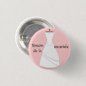 Trauzeugenausweis der Rosenbraut Button (Vorne & Hinten)