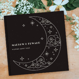 Trauzeugenbuch Black Moon & Stars Celestial Weddin Gästebuch