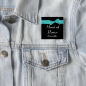 TRAUZEUGIN Aqua-Bogen-Hochzeits-individueller Name Button (Beispiel)