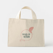 Trauzeugin Art Nouveau Pink Butterfly Mini Stoffbeutel (Rückseite)