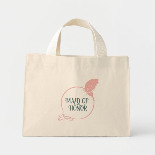 Trauzeugin Art Nouveau Pink Butterfly Mini Stoffbeutel (Vorne)