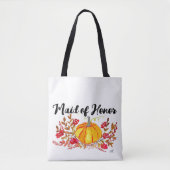 Trauzeugin Autumn Pumpkin Floral Hochzeit im Herbs Tasche (Vorderseite)