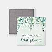 Trauzeugin Bachelorente Eukalyptusgrün Magnet (Vorderseite/Rückseite)