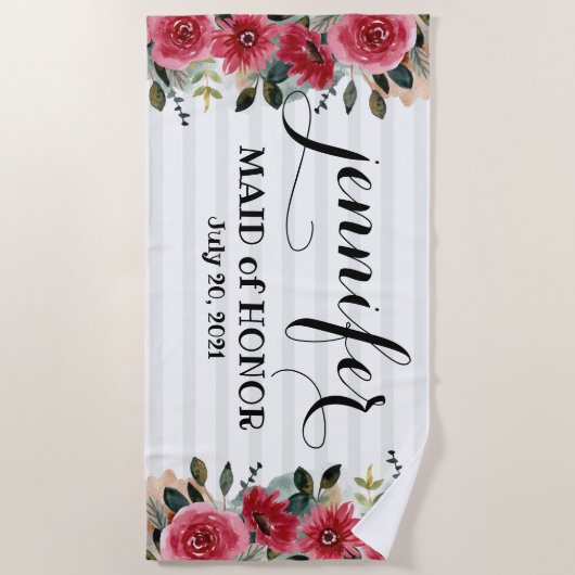 Trauzeugin Bachelorette Personalisiert Strandtuch (Vorderseite)