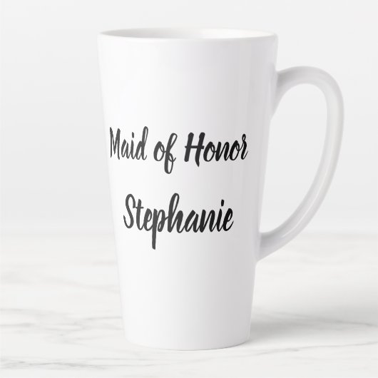Trauzeugin Black Elegant Script Hochzeiten Milchtasse (Rechts)
