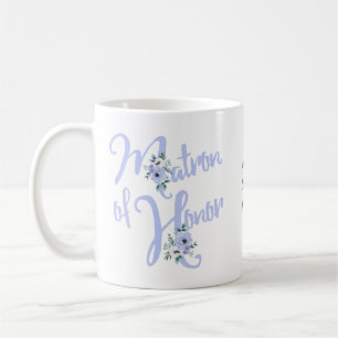 Trauzeugin Blumen-Letter Dusty Blue Custom Kaffeetasse