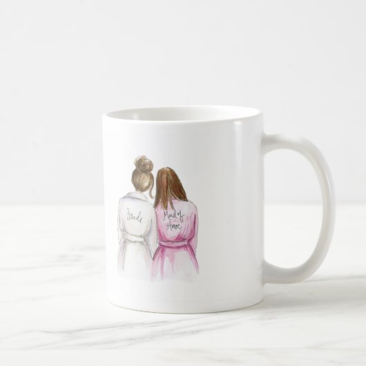 Trauzeugin-Br-Brötchen-Braut-Br-langes Mädchen Kaffeetasse (Rechts)