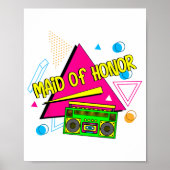 Trauzeugin Bridesmaid Bride Squad Retro Bac Poster (Vorne)