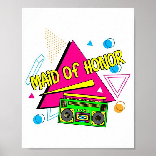 Trauzeugin Bridesmaid Bride Squad Retro Bac Poster (Vorne)