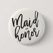 Trauzeugin Brush Script Brautparty Hochzeit Button (Vorderseite)