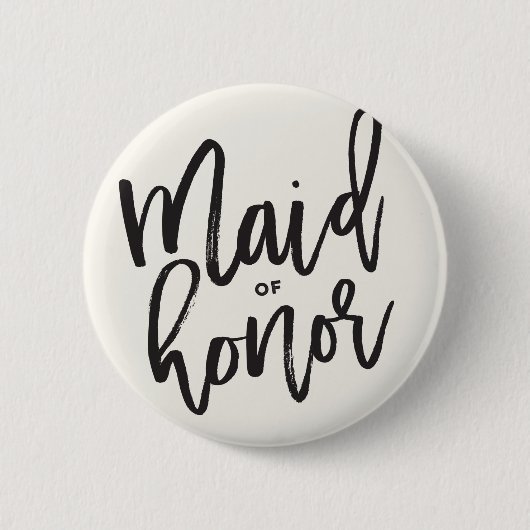 Trauzeugin Brush Script Brautparty Hochzeit Button (Vorderseite)