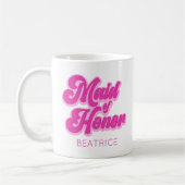 Trauzeugin Bubblegum Rosa Retro Individuelle Name Kaffeetasse (Links)