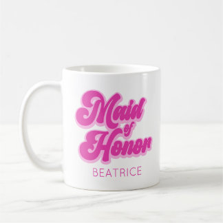 Trauzeugin Bubblegum Rosa Retro Individuelle Name Kaffeetasse