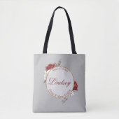 Trauzeugin Burgund Blush & White Roses Tasche (Vorderseite)