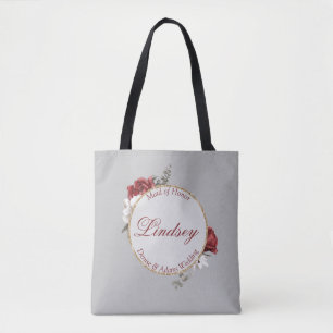 Trauzeugin Burgund Blush & White Roses Tasche