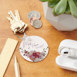 Trauzeugin Burgundy Forest Floral Wedding Geschenk Schlüsselanhänger