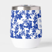 Trauzeugin Chic White Blue Floral (Vorderseite)