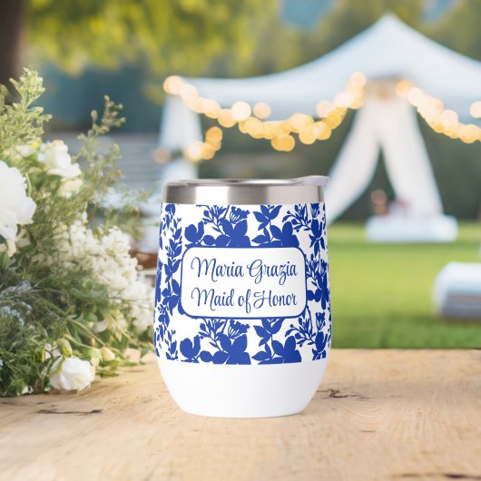 Trauzeugin Chic White Blue Floral (Hochzeit)