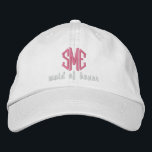 Trauzeugin Custom Wedding Monogram Baseball Cap Bestickte Baseballkappe<br><div class="desc">Überraschen Sie Ihre Trauzeugin mit dieser coolen Sohle im Baseballstil, die mit ihrem 3-Buchstaben-Monogramm und den nachfolgenden Trauzeuginnen besticht. Oben abgebildet ist ein weißes Mütze mit rosa Text, aber Sie können leicht ändern, die Kappe und Text Farben, um Ihre Hochzeit Thema / Farben. Dies macht einen phantastischen Junggeselinnen-Abschied oder Gastgeschenk...</div>