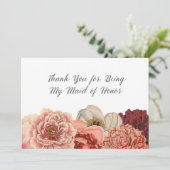 Trauzeugin danken Ihnen zu kardieren Dankeskarte (Stehend Vorderseite)