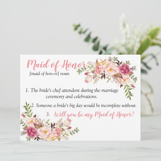 Trauzeugin Dankeskarte (Stehend Vorderseite)