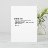 Trauzeugin Definitionskarte – Lustig & Herzlich Tr Dankeskarte (Stehend Vorderseite)