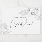 Trauzeugin der botanischen Blumendarstellung Schaumweinetikett (Einzelnes Label)