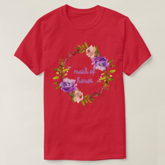 Trauzeugin, die Lila Blumenzwiebelgestänge passt T-Shirt (Design vorne)