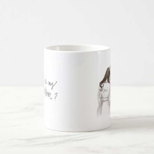 Trauzeugin? DK-Br-langes Braut-Br-Brötchen-Mädchen Kaffeetasse (Mittel)