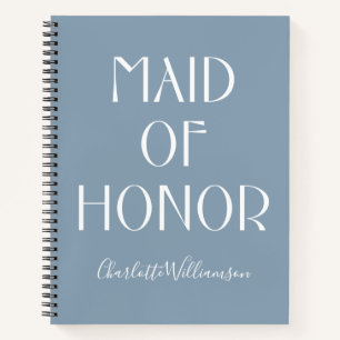Trauzeugin Dusty Blue Typografy Name Wedding Notizblock