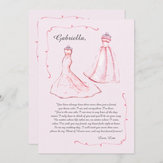 Trauzeugin Einladung (Vorne/Hinten)