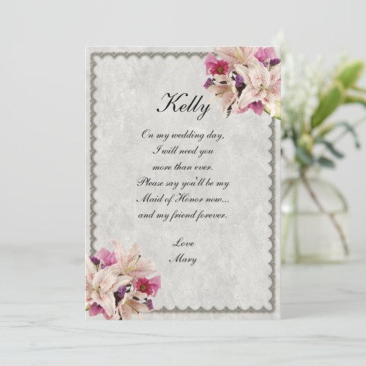 Trauzeugin Einladung (Stehend Vorderseite)