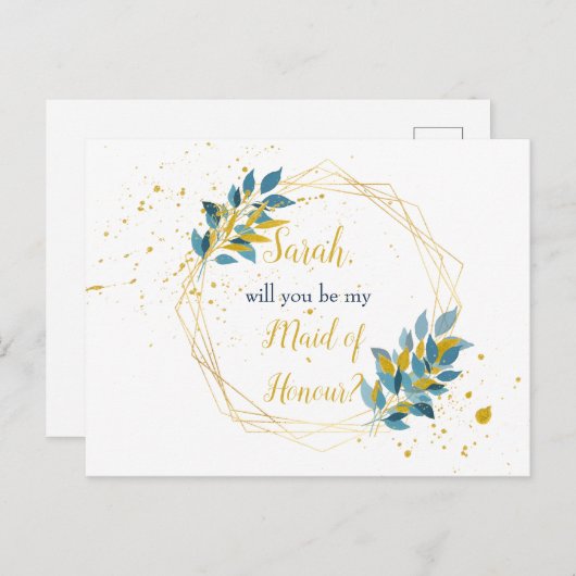 Trauzeugin Einladung Postkarte Brautparty (Vorne/Hinten)