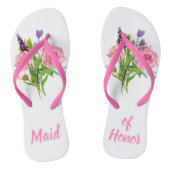 Trauzeugin Floral Bouquet Hochzeit Flip Flops Badesandalen (Fußbett)