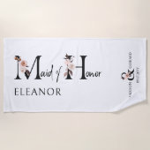 Trauzeugin Floral Letter Bachelorette Weekend Strandtuch (Vorderseite)