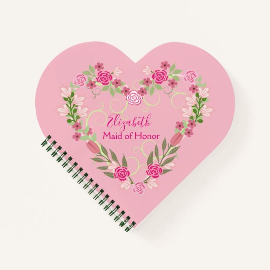 Trauzeugin Floral Wedding Notizblock (Vorderseite)