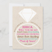 Trauzeugin Frage Karte in Rosa und Aquamarin (Vorderseite)