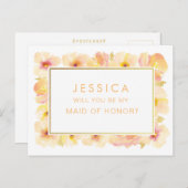 Trauzeugin für Apricot Peach Postkarte (Vorne/Hinten)