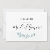 Trauzeugin für Aquarellpflanzen Einladung (Vorderseite)