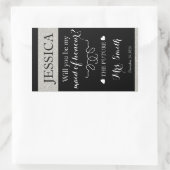 Trauzeugin für Hochzeitsweinflaschen Rechteckiger Aufkleber (Tasche)