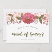 Trauzeugin für lila Hochzeiten mit Wasserfarben Einladung (Vorderseite)