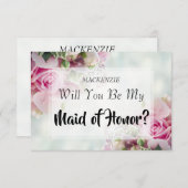 Trauzeugin für Rosen in Rosa RSVP Karte (Vorne/Hinten)