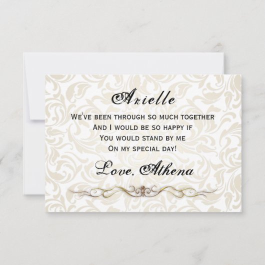 Trauzeugin für Wasserfarbenkleidung einladen Einladung (Rückseite)