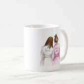 Trauzeugin-Geschenk-brünette Braut-brünettes Kaffeetasse (VorderseiteRechts)